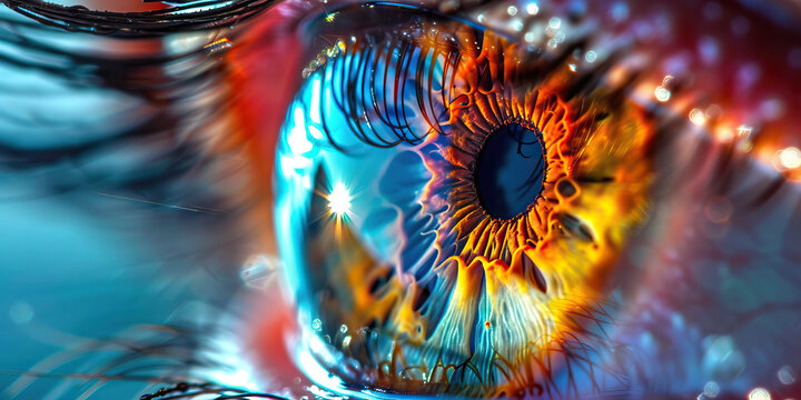 Ocular Conditions: The Blurry Vision and Eye Strain of Eye Disorders - Visualize a scene where vision is blurry and eyes feel strained, indicating ocular conditions such as refractive errors or eye in