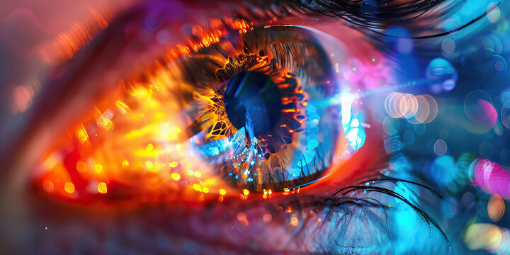 Ocular Conditions: The Blurry Vision and Eye Strain of Eye Disorders - Visualize a scene where vision is blurry and eyes feel strained, indicating ocular conditions such as refractive errors or eye in