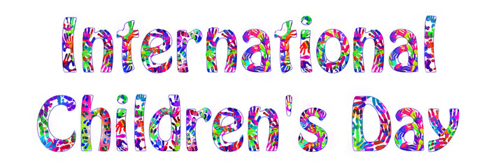 International Children's Day text graphics