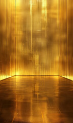 A luxurious golden room with reflective walls and ornate detailing. Generate Ai