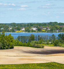 Next to Aulejas lake  (Aulejs). Village  Auleja --Landscape, Latvia, in the countryside of Latgale.