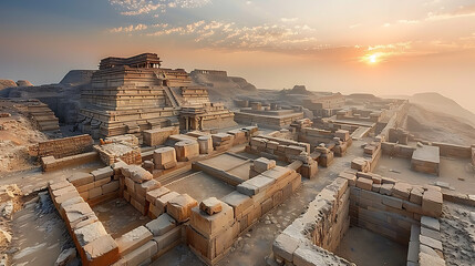 breathtaking image of Mohenjodaro archaeological site ancient ruin wellplanned street dating back Indus Valley Civilization UNESCO World Heritage site one of world's earliest urban center offer glimps
