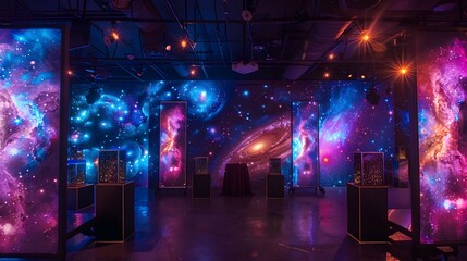 Mesmerizing Cosmic Landscapes Unveiled - Explore the Ethereal Wonders of the Galaxies and Beyond in this Vibrant Digital Artwork
