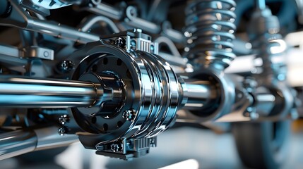 Obraz premium Intricate Automotive Driveshaft Powering Vehicular Locomotion