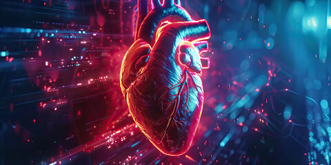 Cardiovascular Complications: The Palpitations and Chest Pain of Heart Conditions - Visualize a scene where the heart beats irregularly and chest pain occurs, indicating cardiovascular problems such a
