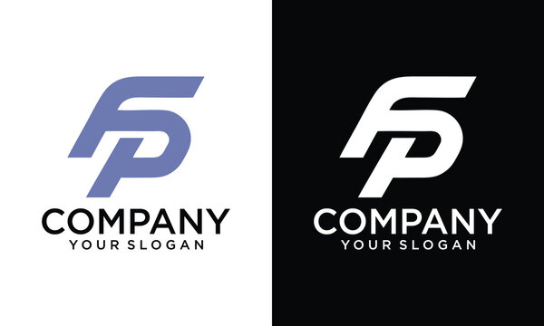 Abstract letter FP PF logo. Flat vector logo design template element.