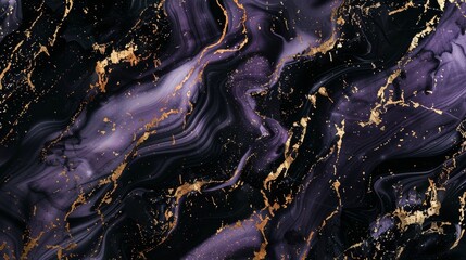 Fototapeta premium Black marble luxury, light purple with gold streaks, full focus, website background, design template