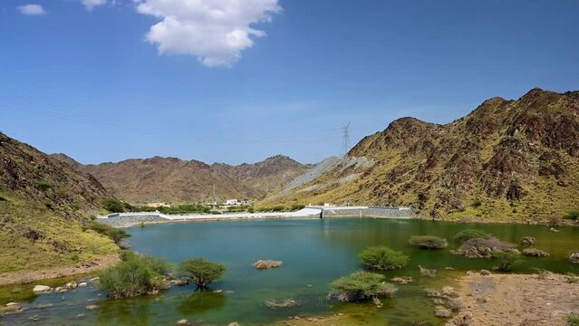 Beautiful Natural Water Resource in United Arab Emirates After Rainy Season