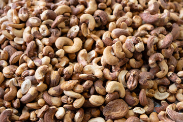 Fresh mixed nuts sold in the market