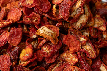 Fresh dried red pepper sold in the market