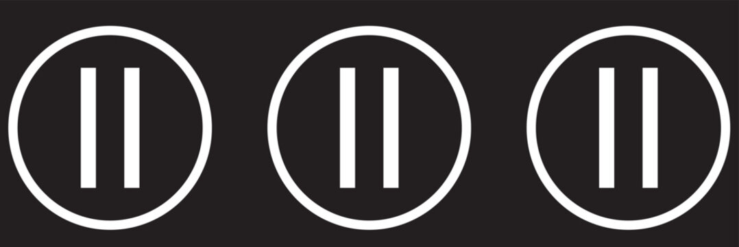 Media Player Buttons icon set, Play and pause buttons sign, Video Audio Player button symbol, vector illustration