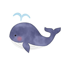 手書き風のクジラのベクターイラスト
