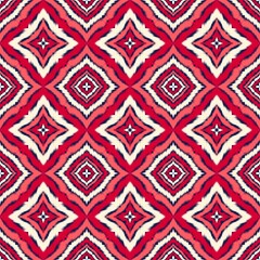 Seamless Ikat ethnic traditional Textile pattern geometric abstract folklore ornament Tribal ethnic illustration background design for print, clothing, scarf