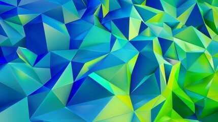 Obraz premium blue and green colors, vector illustration of a high poly background, a highpoly geometric texture, and a polygonal pattern, flat design