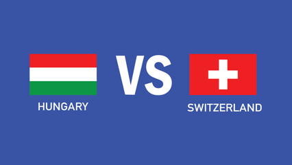 Fototapeta premium Hungary And Switzerland Match Design Emblem European Nations 2024 Teams Countries European Germany Football Symbol Logo Vector Illustration
