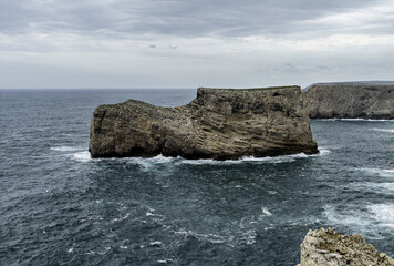 oastal Cliffs and Rocky Shoreline at Cabo San Vicente, Portugal