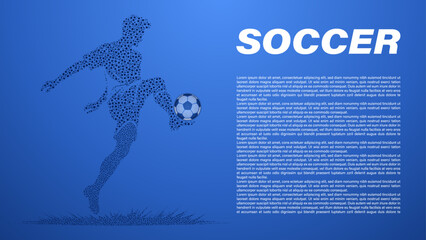 A soccer player in action concept abstract background, vector illustration