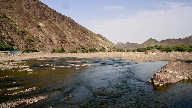 Beautiful Natural Water Resource in United Arab Emirates After Rainy Season