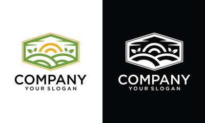 Simple Nature Landscape Logo Vector Illustration