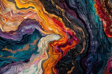 A vibrant abstract organic form that blends fluid, realistic, and fantastical elements. Ultra-detailed textures and bold, dynamic lines create an intricate