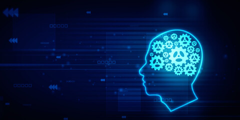 2d illustration digital Artificial mind concept