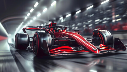 Professional high quality realistic photo of a formula 1 bolid racing