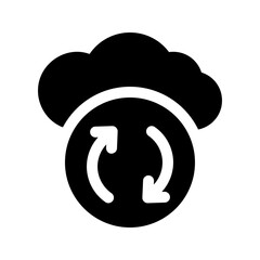 cloud sync glyph icon