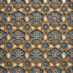 Close Up of Wall With Islamic Pattern. Generative AI