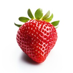 Red berry strawberry isolated on white background. AI generated image.