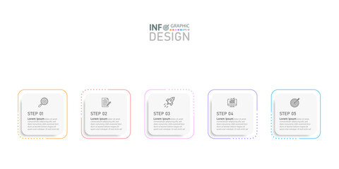 5 steps infographic. Vector illustration. Can be used for process diagrams, presentations, workflow outlines.