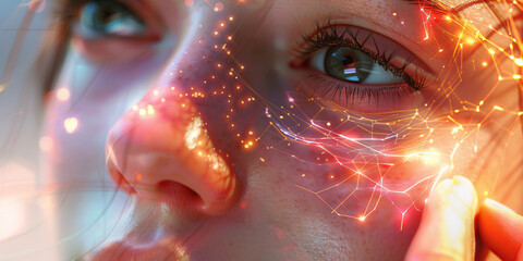 Sensitive Skin: The Tender, Sensitive Skin of Painful Areas - Visualize a scene where the skin feels tender and sensitive to touch, possibly indicating underlying pain or inflammation.