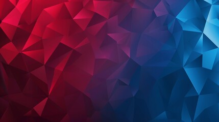 Obraz premium blue and red colors, vector illustration of a high poly background, a high poly geometric texture, and a polygonal pattern, flat design 