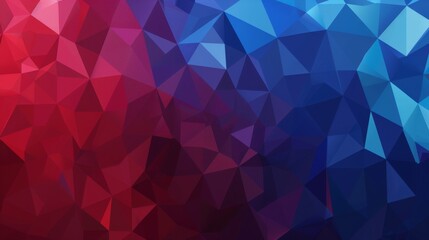 Fototapeta premium blue and red colors, vector illustration of a high poly background, a high poly geometric texture, and a polygonal pattern, flat design 