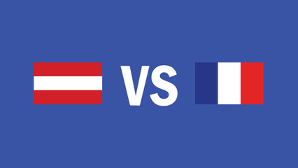 Austria And France Match Design Emblem European Nations 2024 Teams Countries European Germany Football Symbol Logo Vector Illustration