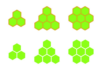 Honeycomb icon in flat style. Beehive hexagon concept