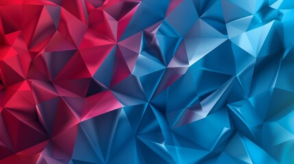 blue and red colors, vector illustration of a high poly background, a high poly geometric texture, and a polygonal pattern, flat design 