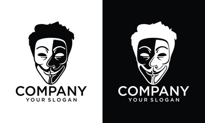 mask dark face theater logo symbol vector icon illustration design
