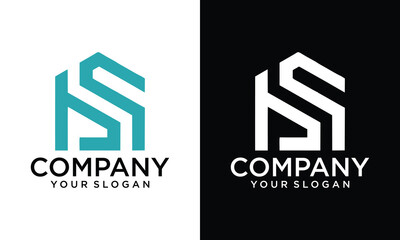 letter S and B monogram square shape logo