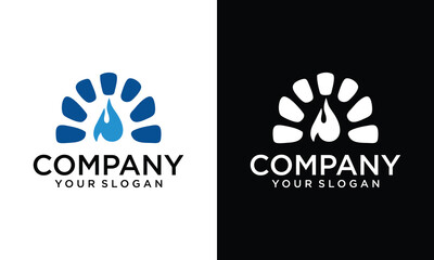 fire rock logo design vector