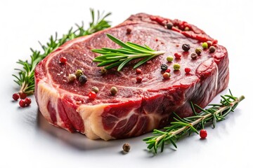 Fresh Ribeye Steak With Herbs. Generative AI