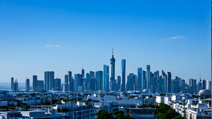 panorama of the city, sky line view, amazing sky line, ai generated