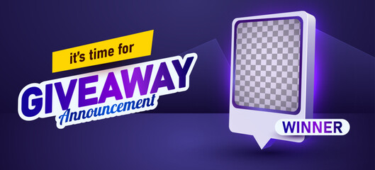 Obraz premium Giveaway winner announcement social media post template. Giveaway winner announcement.