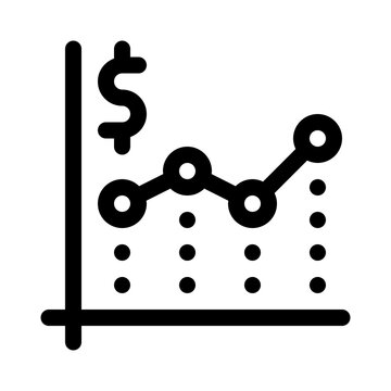 black line graph with dollar sign clip art preview