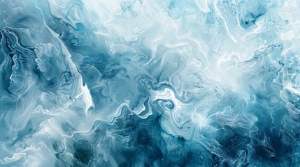 Marble-like textures in icy blue with soft white highlights and a glow suggesting cold air backdrop