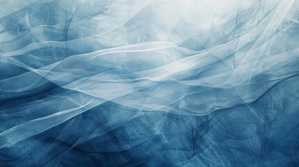 Obraz premium Wintery abstract background with soft blue lines frost-like textures and faint light mist backdrop