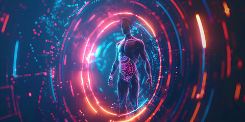 Obraz premium Abdominal Tenderness: The Soreness and Sensitivity of Abdominal Pain - Imagine a scene where the abdomen feels tender and sore to the touch, possibly indicating digestive issues or abdominal muscle