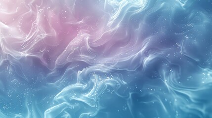 Flowing gradients frosty patterns and scattered light particles in a cool-toned abstract wallpaper backdrop