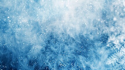 Fototapeta premium Smooth gradient transitions between blue and white with snowflake particles and shimmer backdrop