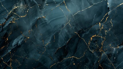 Black marble luxury, light blue with gold streaks, full focus, website background, design template