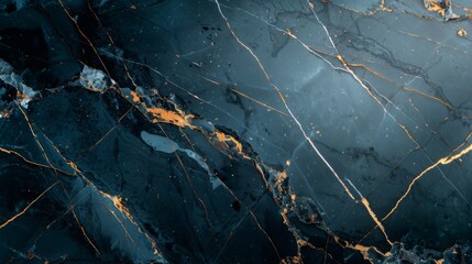 Black marble luxury, light blue with gold streaks, full focus, website background, design template